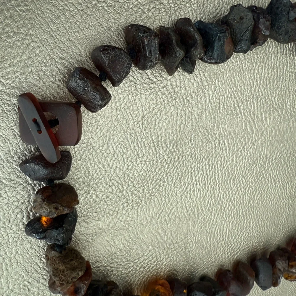 Unpolished Amber Necklace - Picture 3 of 8